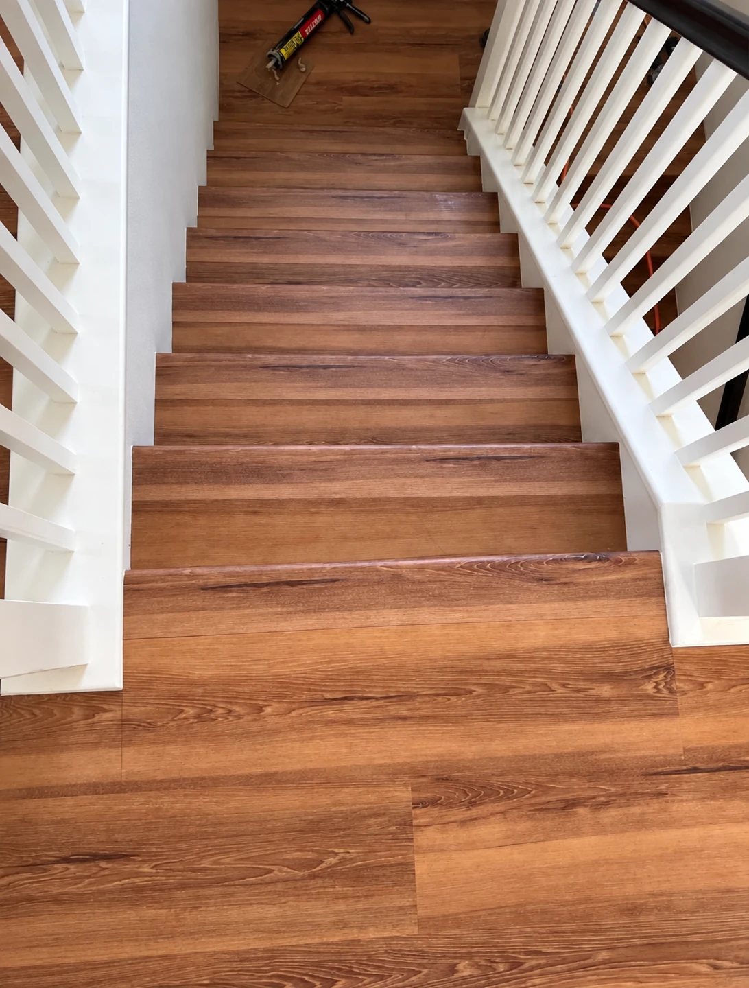 802 flooring installed in a staircase